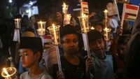 Cerianya Anak-anak Ikuti Kirab Nuzulul Quran di Banten