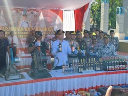 Ribuan Barbuk Hasil Operasi Ramadan di Lamongan Dimusnahkan