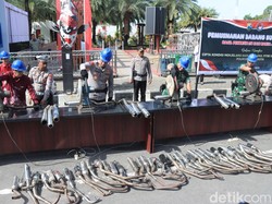 Ganggu Kamtibmas, Knalpot Brong-Miras Dimusnahkan Polres Blitar Kota