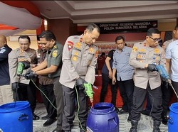 Polda Sumsel Musnahkan 17,53 Kg Sabu-1.032 Ekstasi dengan Diblender