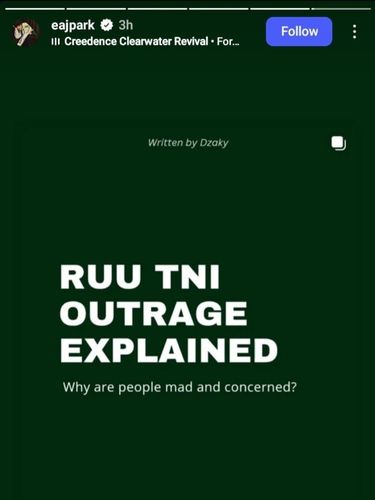 Unggahan Jae Park di Instagram Story