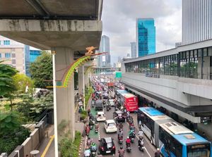 WFA ASN Hari Pertama, Begini Situasi Lalu Lintas Jalan Gatot Subroto Pagi Ini