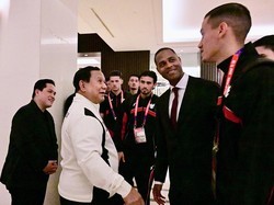Prabowo Beri Semangat Pemain Timnas Jelang Laga Lawan Bahrain