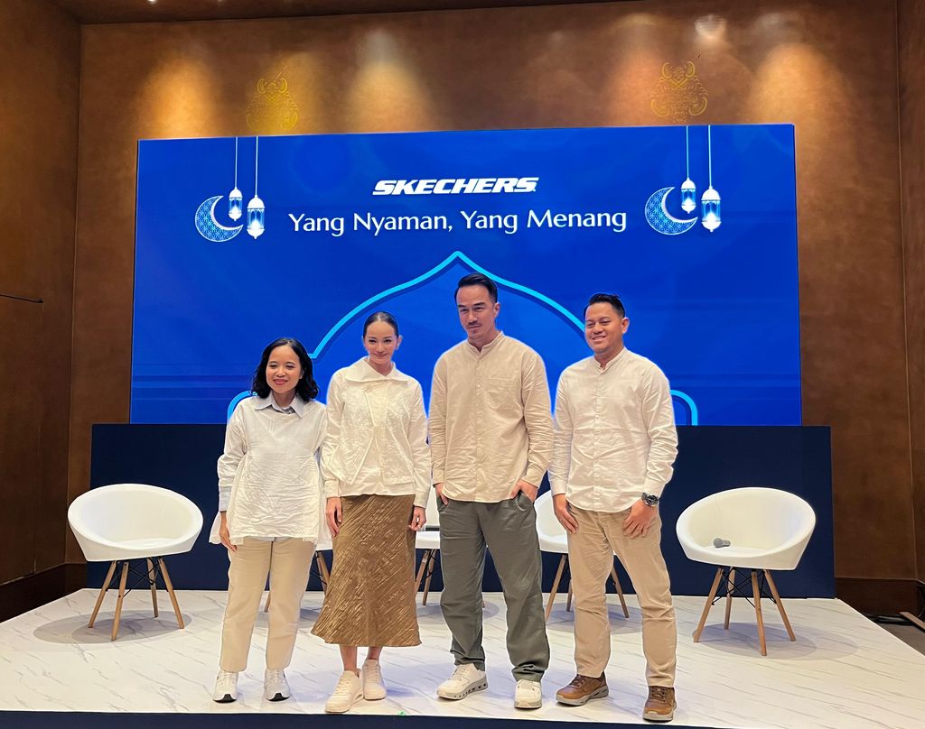 Martina Harianda Mutis General Manager Brand Marketing, ⁠Enzy Storia Aktris dan Brand Ambassador Skechers, Joe Taslim Aktor dan Brand Ambassador Skechers, dr. Aldico Juniarto Sapardan, Sp.OT, Ahli Medis