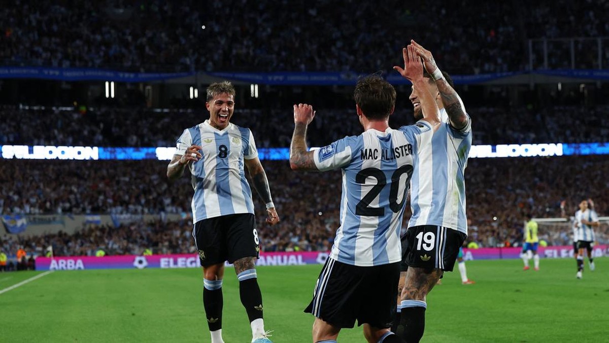 Timnas Argentina libas Timnas Brasil 4-1 (REUTERS/Agustin Marcarian)