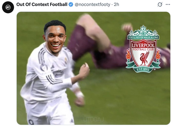 Meme Trent Alexander-Arnold Meme Trent Alexander-Arnold cabut dari Liverpool menuju Real Madrid.