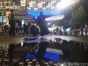 Jalan Pandanaran Boyolali Bersolek Sambut Pemudik, Mandi Cahaya Lampu Hias