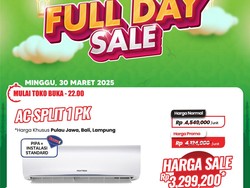 AC Split 1 PK Diskon Rp 1,2 Juta di Transmart Full Day Sale