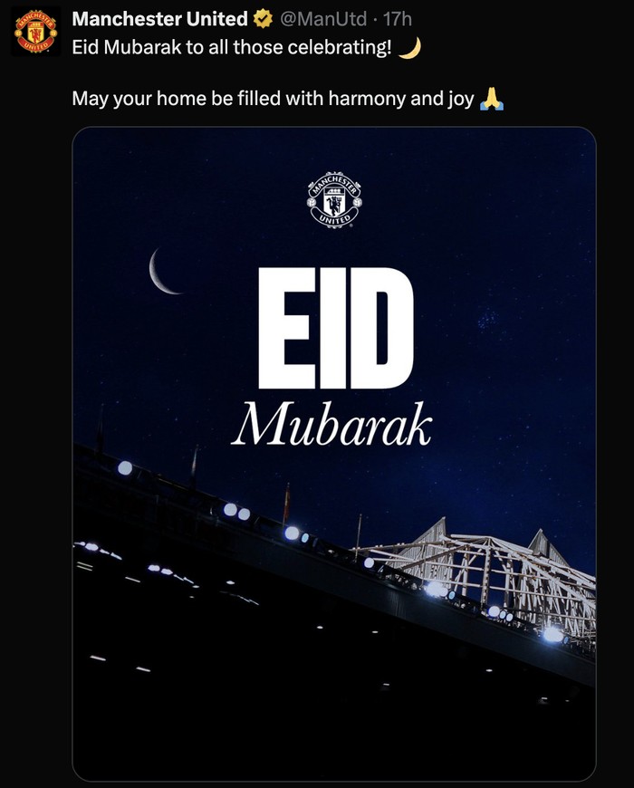 Ucapan Idulfitri Ucapan selamat Idulfitri dari klub-klub sepakbola top Eropa.