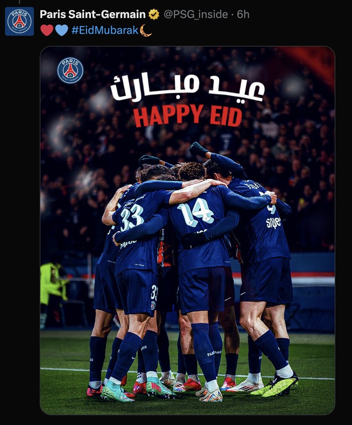 Ucapan Idulfitri Ucapan selamat Idulfitri dari klub-klub sepakbola top Eropa.