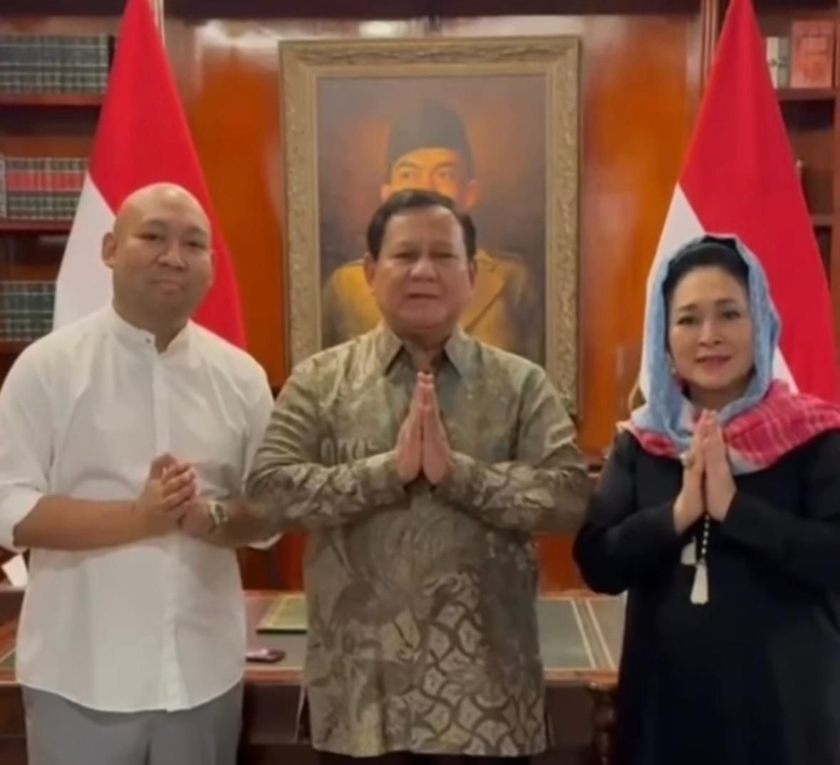 Prabowo, Titiek, dan Didit ucapkan selamat Idulfitri (dok.tangkapan layar video Instagram Prabowo)