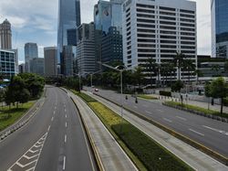 Penampakan Kawasan Perkantoran Jakarta Hari Pertama Lebaran