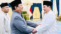 Gaya Para Menteri Ucapkan Selamat Lebaran ke Prabowo di Istana