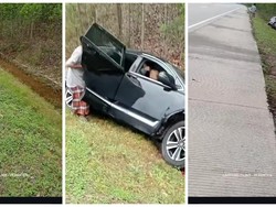 Honda CRV Laka Tunggal di Jalan Tol Lampung, Satu Penumpang Luka-luka