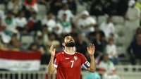 Omar Khribin menjadi pemain bintang dari Suriah. Dia berkiprah di Piala Asia U-17 2010, satu edisi dengan Son Heung-min. Omar Khribin salah satu striker top Asia. (Foto: AFP/KARIM JAAFAR)