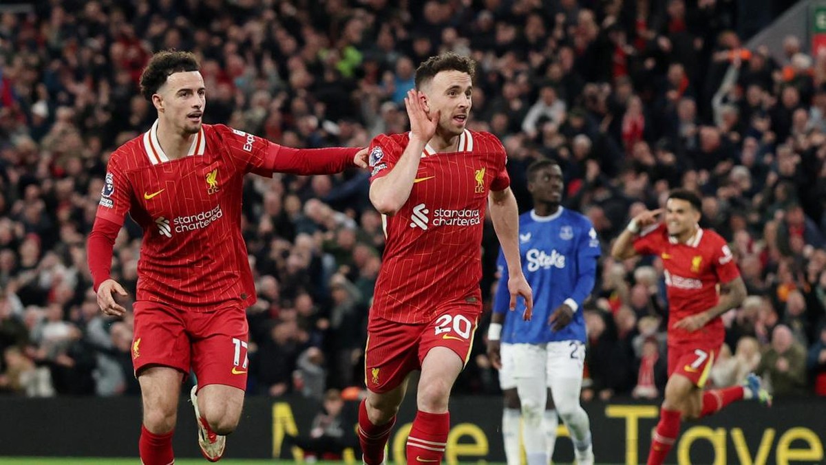 Liverpool kalahkan Evertoin 1-0 lewat gol Diogo Jota (REUTERS/Phil Noble)