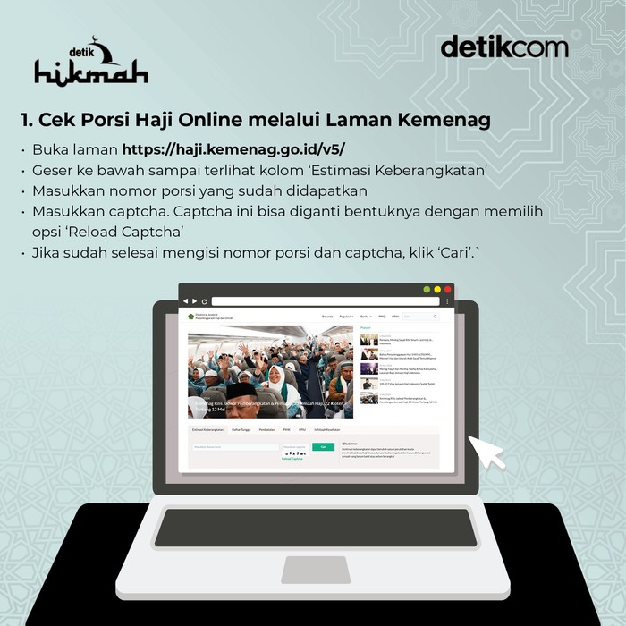 Infografis cek takaran haji online Infografis cek takaran haji online
