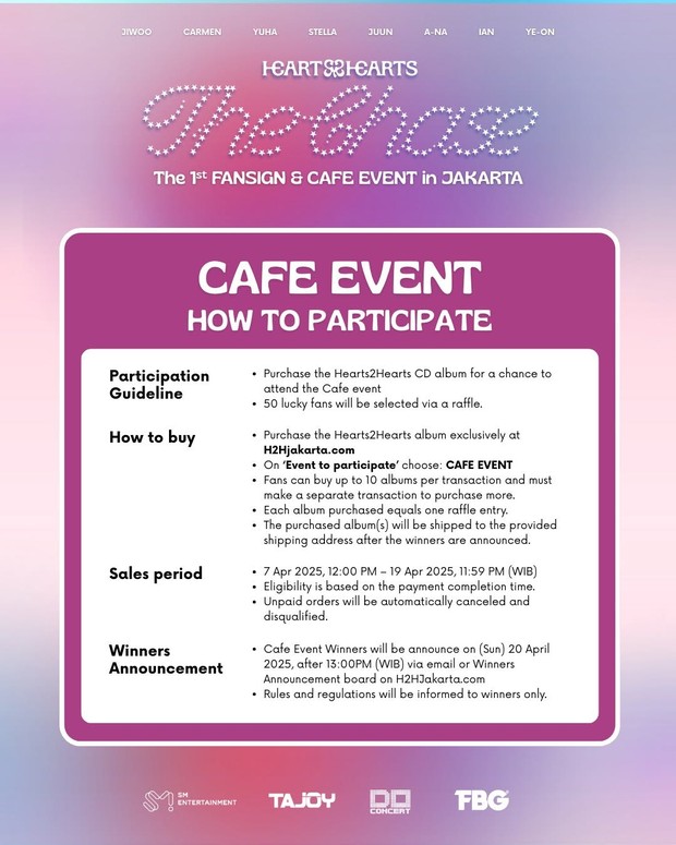 Poster Hearts2Hearts Fansign & Cafe Event di Jakarta/ Foto: instagram.com/doconcert_official Poster Hearts2Hearts Fansign & Cafe Event