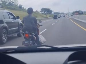 Viral Pemotor Tanpa Helm Masuk Tol Surabaya-Gresik