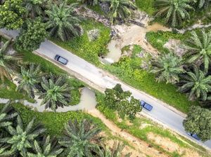 Foto Udara Arus Balik Jalur Alternatif Jambi-Sumbar