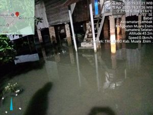 Sungai Manau di Muara Enim Meluap, 93 KK Kebanjiran