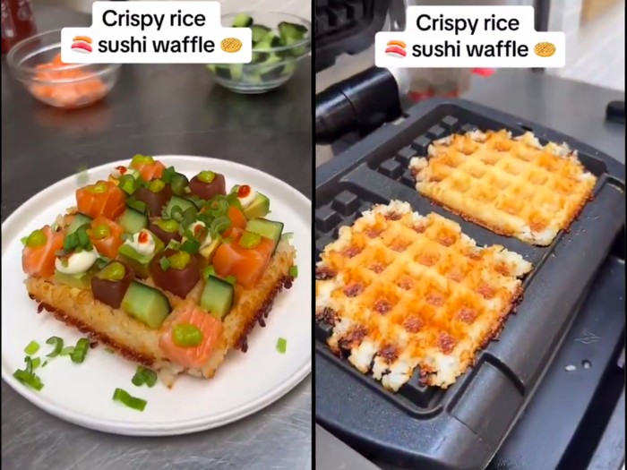Sekte Baru! Sushi Waffle yang Disajikan dengan Topping Salmon Sekte Baru! Sushi Waffle yang Disajikan dengan Topping Salmon