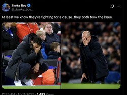 Ruben Amorim dan Pep Guardiola, dua manajer di Derby Manchester, ikut kesenggol meme akibat pertandingan yang dinilai sangat membosankan. Foto: dok. Internet/X (Twitter)