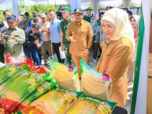 Panen Raya, Gubernur Khofifah Komitmen Jaga Jatim Lumbung Pangan Nasional