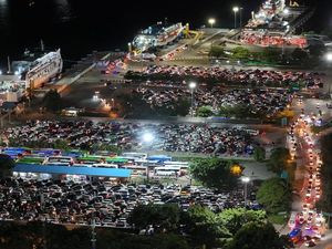 Video Puncak Arus Balik di Bakauheni, Begini Pemandangannya dari Udara