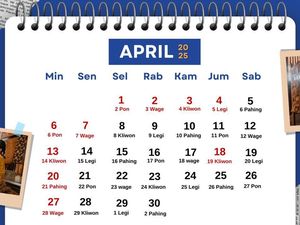 Kalender Jawa 28 April 2025, Hari Ini Weton Senin Kliwon Kalender Jawa 28 April 2025, Hari Ini Weton Senin Kliwon