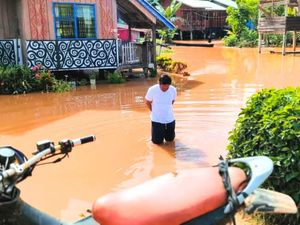 Banjir Landa Krayan Selatan Usai Hujan Deras, Rumah-Jembatan Terendam