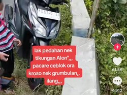 Heboh Video Viral Pacar Ceblok di Jalan Tikungan Kademangan Blitar