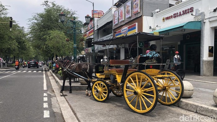 Andong di wilayah Malioboro Kota Jogja, Kamis (10/4/2025).