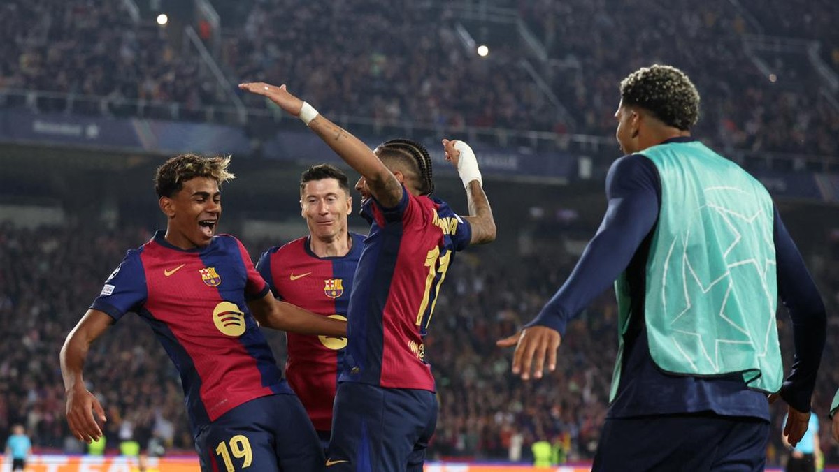)Barcelona menang besar 4-0 atas Borussia Dortmund di leg pertama Perempatfinal Liga Champions (REUTERS/Nacho Doce
