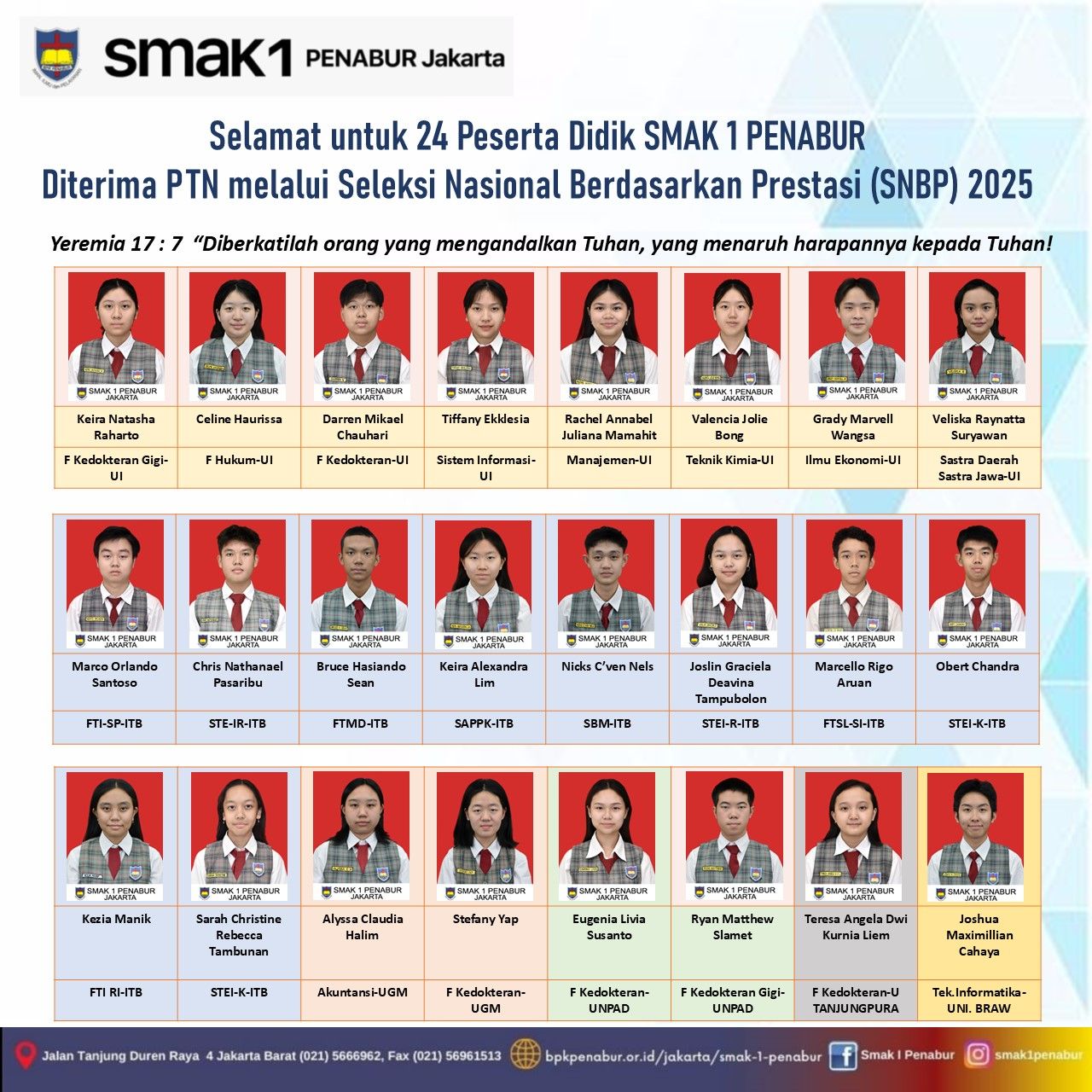 Foto Dok SLTAK PENABUR Jakarta