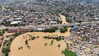 Foto Udara Banjir Parah Rendam Ibu Kota Kongo Kinshasa
