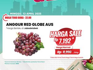 Anggur Red Globe Banting Harga di Transmart Full Day Sale