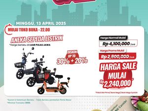 Sepeda Listrik Diskon Tembus 50% di Transmart Full Day Sale Hari Ini