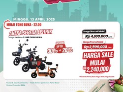 Sepeda Listrik Diskon Tembus 50% di Transmart Full Day Sale Hari Ini
