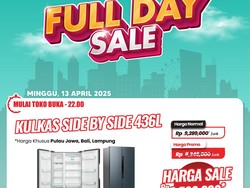 Kulkas Side by Side 436L Diskon Rp 2 Jutaan di Transmart Full Day Sale