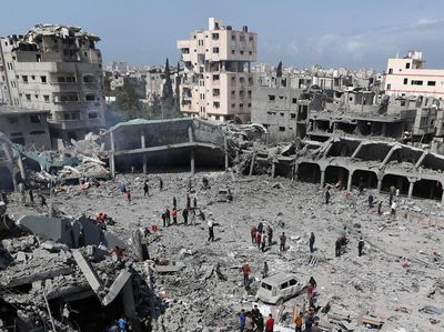 Hancur Lebur Sekolah yang Tampung Pengungsi Palestina Dibombardir Israel