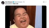 Namun, MU tetap kalah meski mengganti Onana. Legenda Newcastle, Alan Shearer, sampai meledeknya di media sosial. (Foto: X.com/alanshearer)