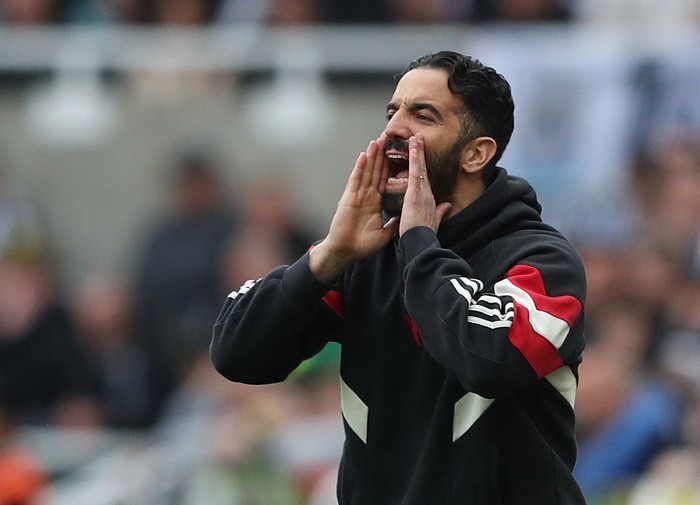 Ruben Amorim Soccer Football - Premier League - Newcastle United v Manchester United - St James' Park, Newcastle, Britain - April 13, 2025 Manchester United manager Ruben Amorim REUTERS/Scott Heppell EDITORIAL USE ONLY. NO USE WITH UNAUTHORIZED AUDIO, VIDEO, DATA, FIXTURE LISTS, CLUB/LEAGUE LOGOS OR 'LIVE' SERVICES. ONLINE IN-MATCH USE LIMITED TO 120 IMAGES, NO VIDEO EMULATION. NO USE IN BETTING, GAMES OR SINGLE CLUB/LEAGUE/PLAYER PUBLICATIONS. PLEASE CONTACT YOUR ACCOUNT REPRESENTATIVE FOR FURTHER DETAILS..