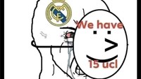 Madrid keok 0-3 di markas Arsenal pada leg pertama. Yang ini meme fans Madrid berlindung dari hasil menyesakkan itu dengan cara membanggakan total trofi UCL tim kesayangan. Foto: dok. Internet/X (Twitter)