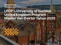 Ada Beasiswa LPDP S2-S3 ke University of Dundee Skotlandia, Cek Bidang Studi yang Dibuka!