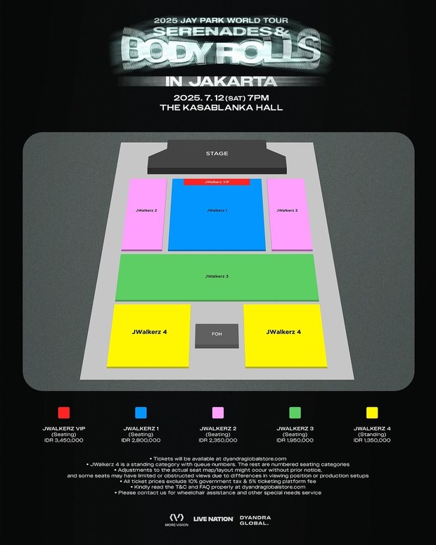 Seat plan konser Jay Park di Jakarta/ Foto: instagram.com/dyandraglobal Seat plan konser Jay Park di Jakarta/ Foto: instagram.com/dyandraglobal
