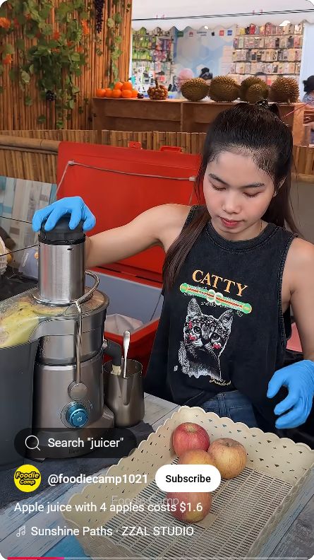 penjual jus cantik di Thailand