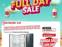 Kulkas Side by Side 436L di Transmart Full Day Sale Diskon Sampai Rp 2,6 Jutaan