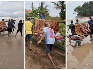 Viral Kades di Lampung Ditandu ke RS Jalan Kaki Susuri Gunung dan Muara