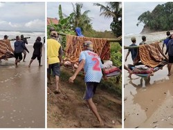 Viral Kades di Lampung Ditandu ke RS Jalan Kaki Susuri Gunung dan Muara